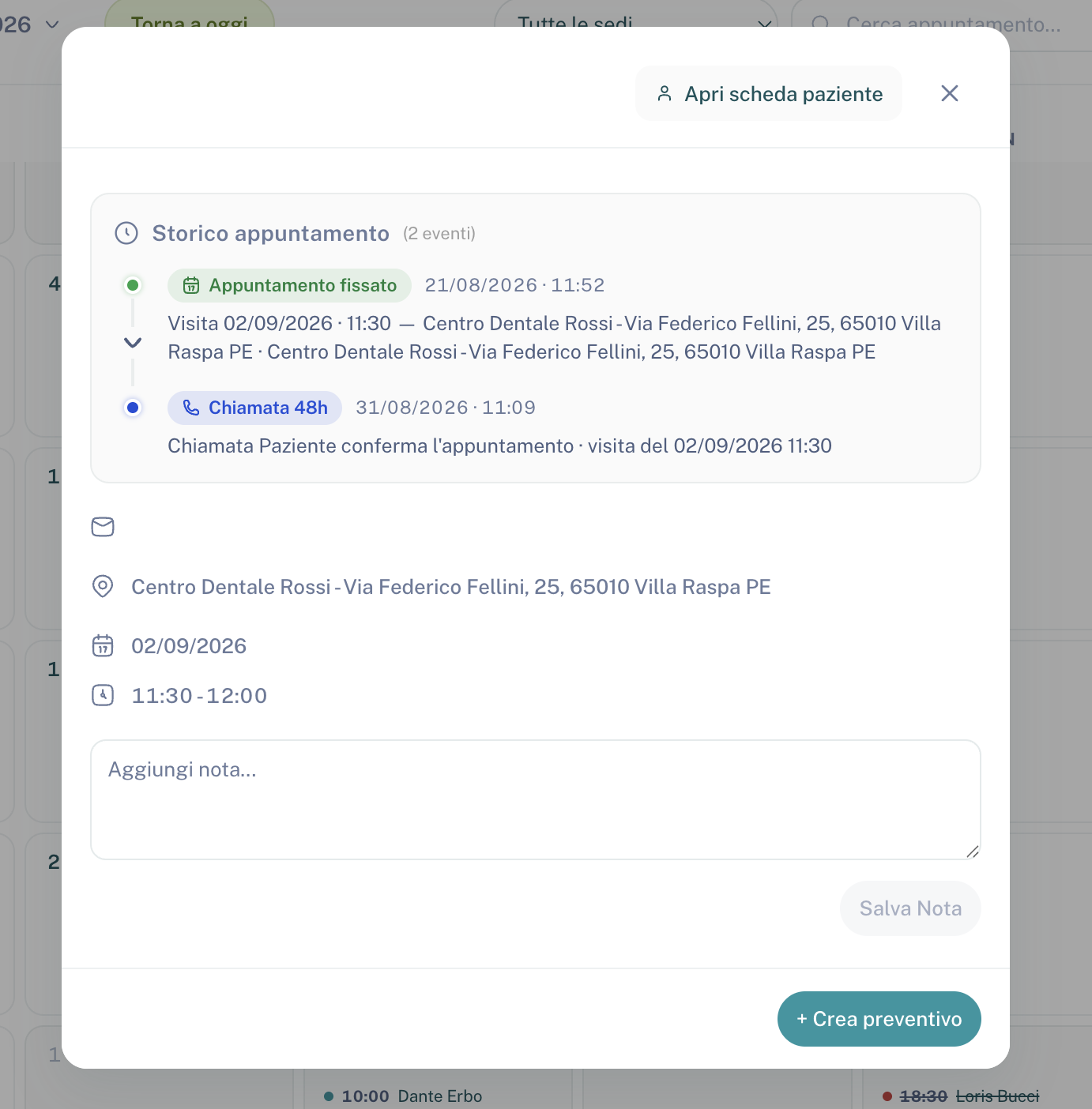 Dettaglio appuntamento